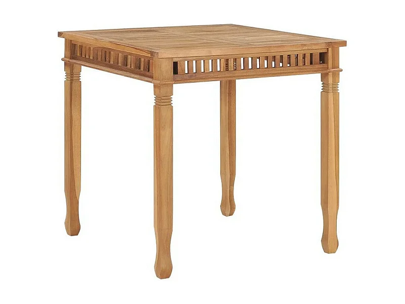 Table de jardin carrée teck massif clair Efana