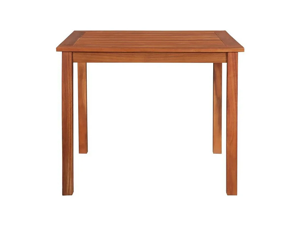 Table de jardin carrée pliable acacia massif foncé Daiss 85cm