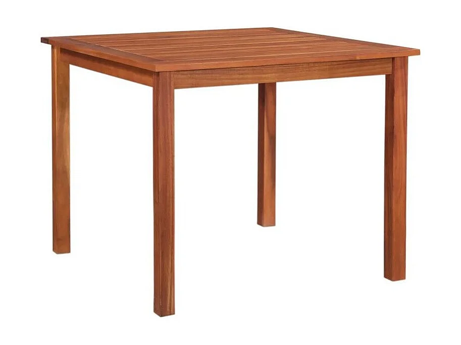 Table de jardin carrée pliable acacia massif foncé Daiss 85cm