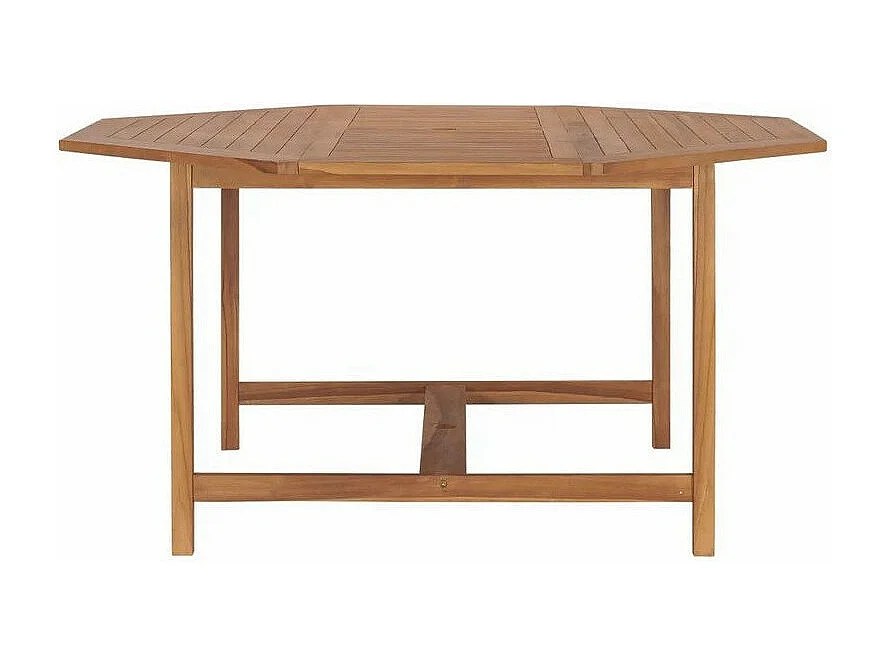 Table de jardin octogonale teck massif clair Ampiz 150cm