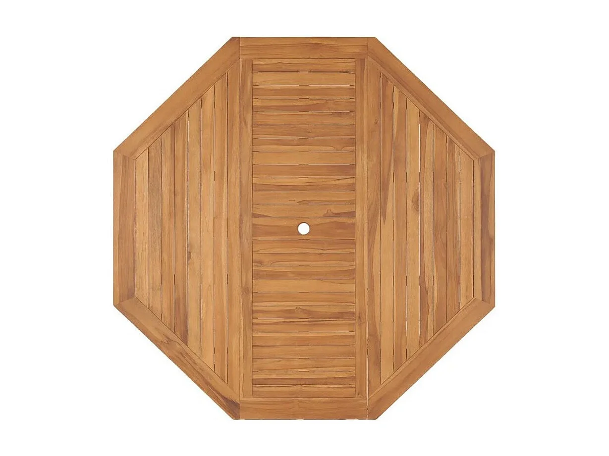 Table de jardin octogonale teck massif clair Ampiz 150cm