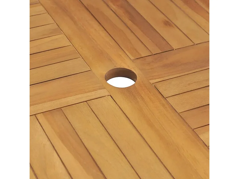 Table de jardin carrée pliable teck massif clair Kounjo