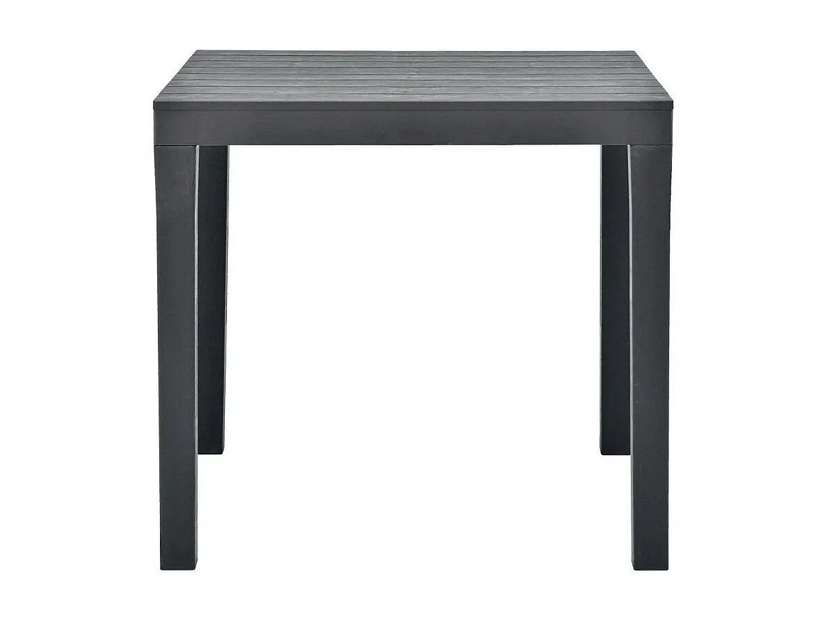 Table de jardin carrée plastique anthracite Komed