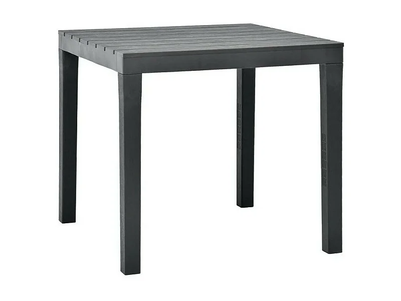 Table de jardin carrée plastique anthracite Komed