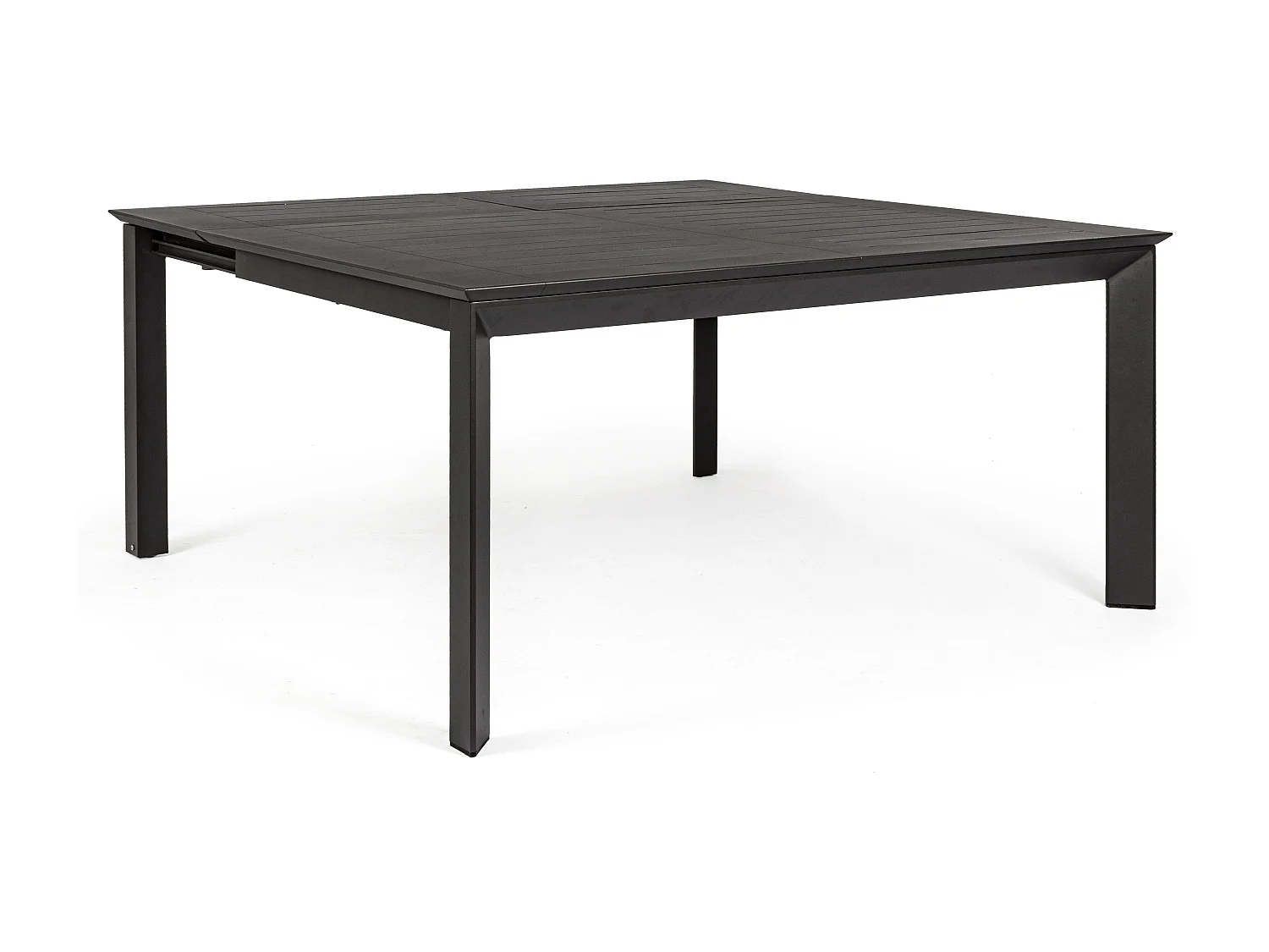 Table extensible de jardin carrée en aluminium anthracite Koni 110-160cm
