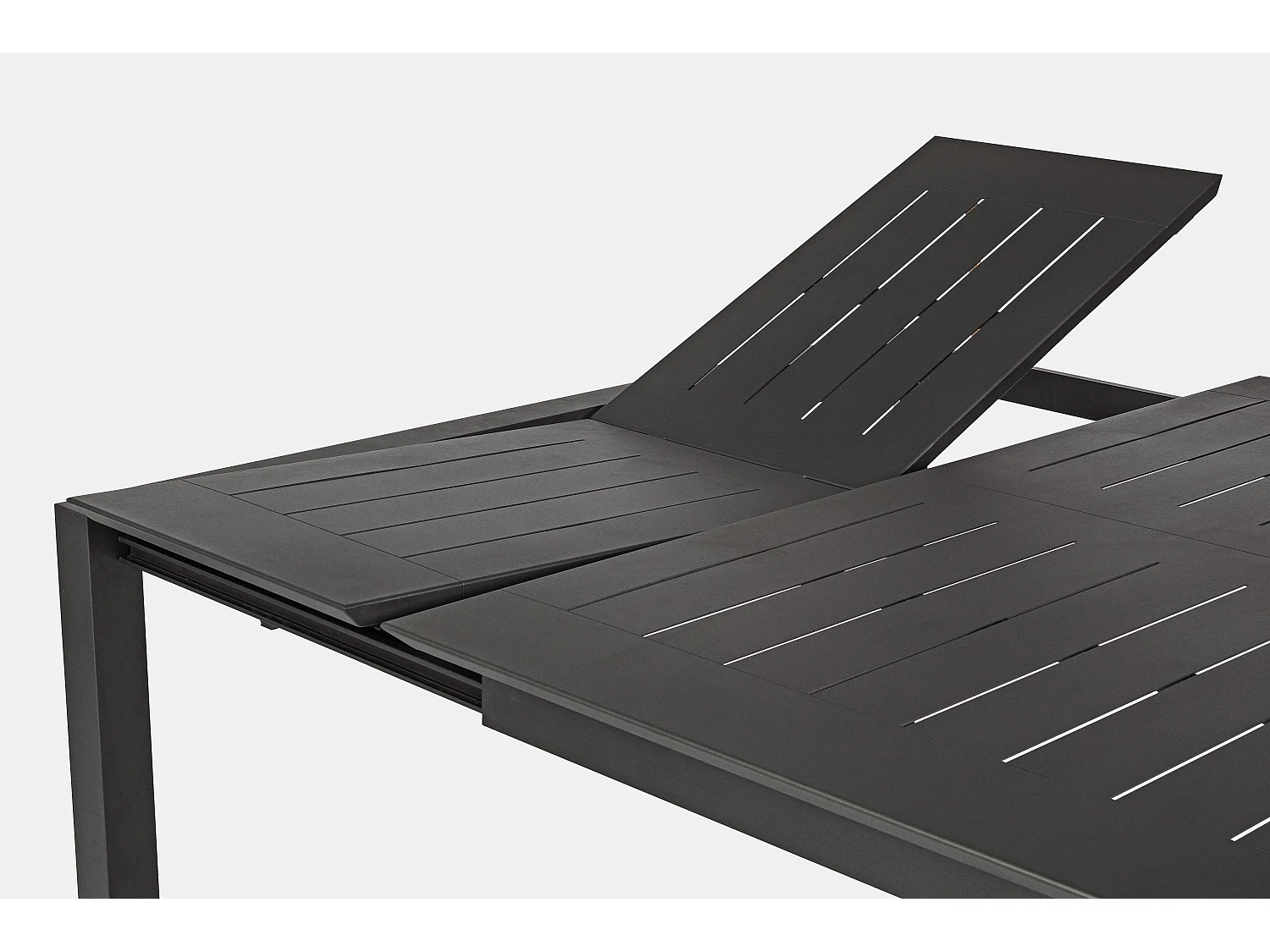 Table extensible de jardin carrée en aluminium anthracite Koni 110-160cm