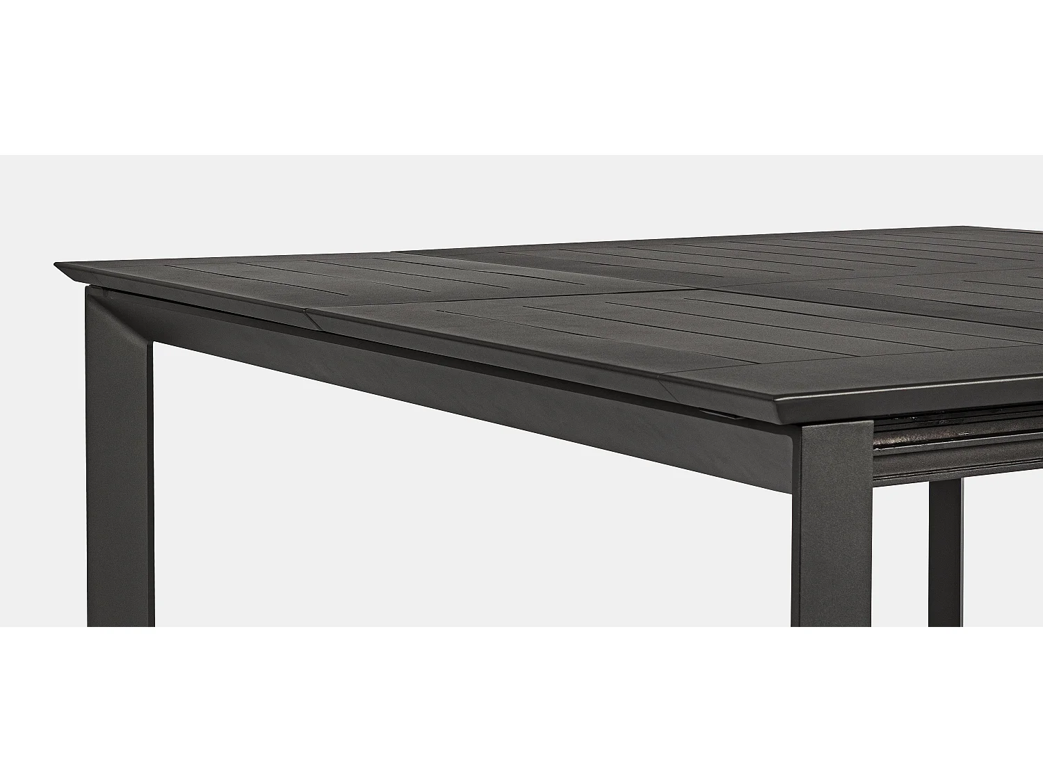 Table extensible de jardin carrée en aluminium anthracite Koni 110-160cm