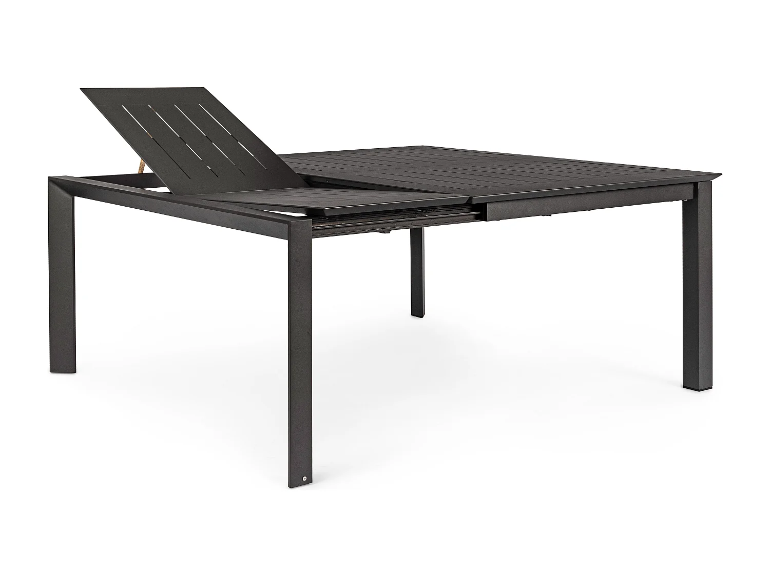 Koni uitschuifbare vierkante tuintafel in antraciet aluminium 110/160 cm
