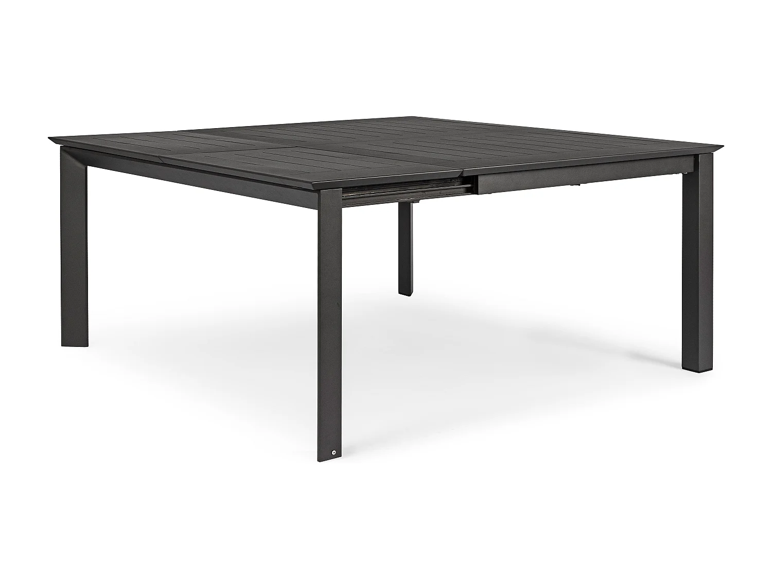 Koni uitschuifbare vierkante tuintafel in antraciet aluminium 110/160 cm
