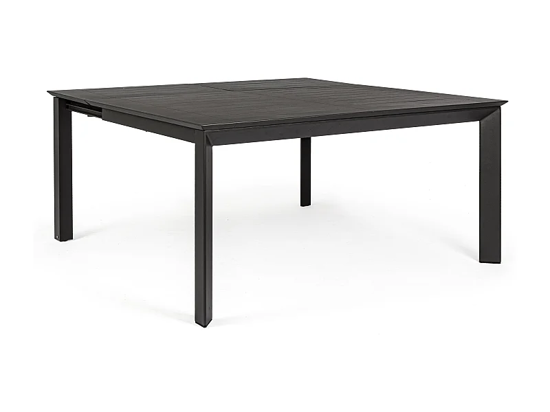 Table extensible de jardin carrée en aluminium anthracite Koni 110-160cm