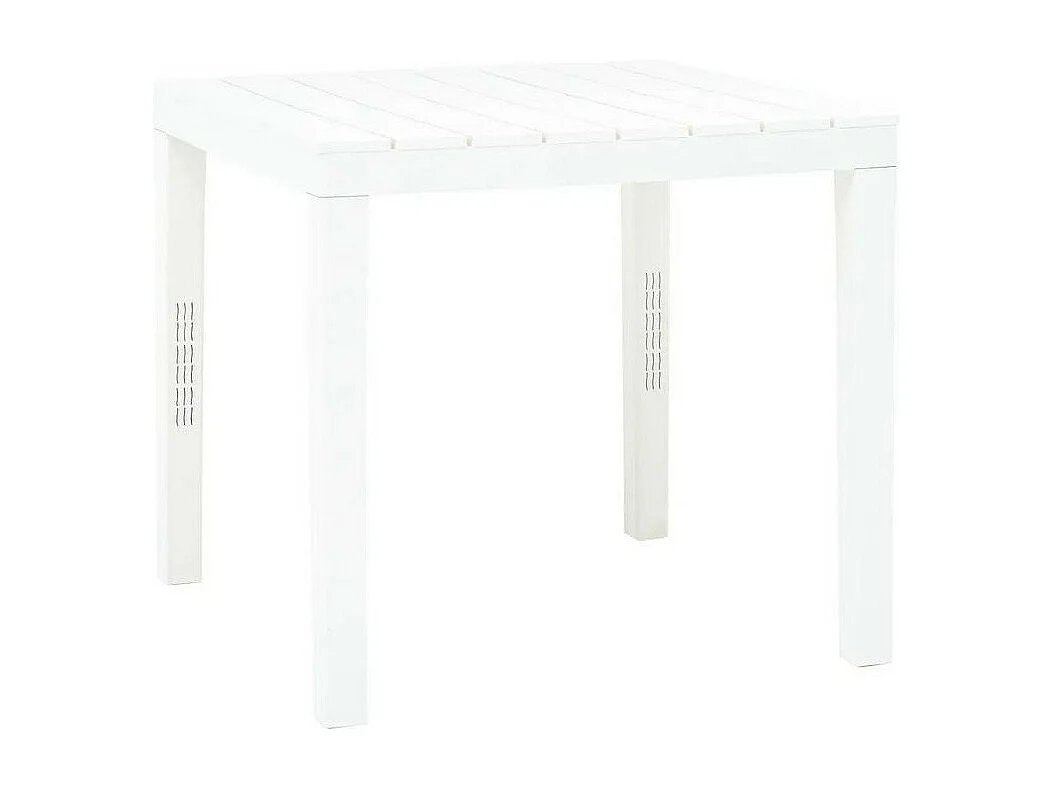 Table de jardin carrée plastique blanc Komed
