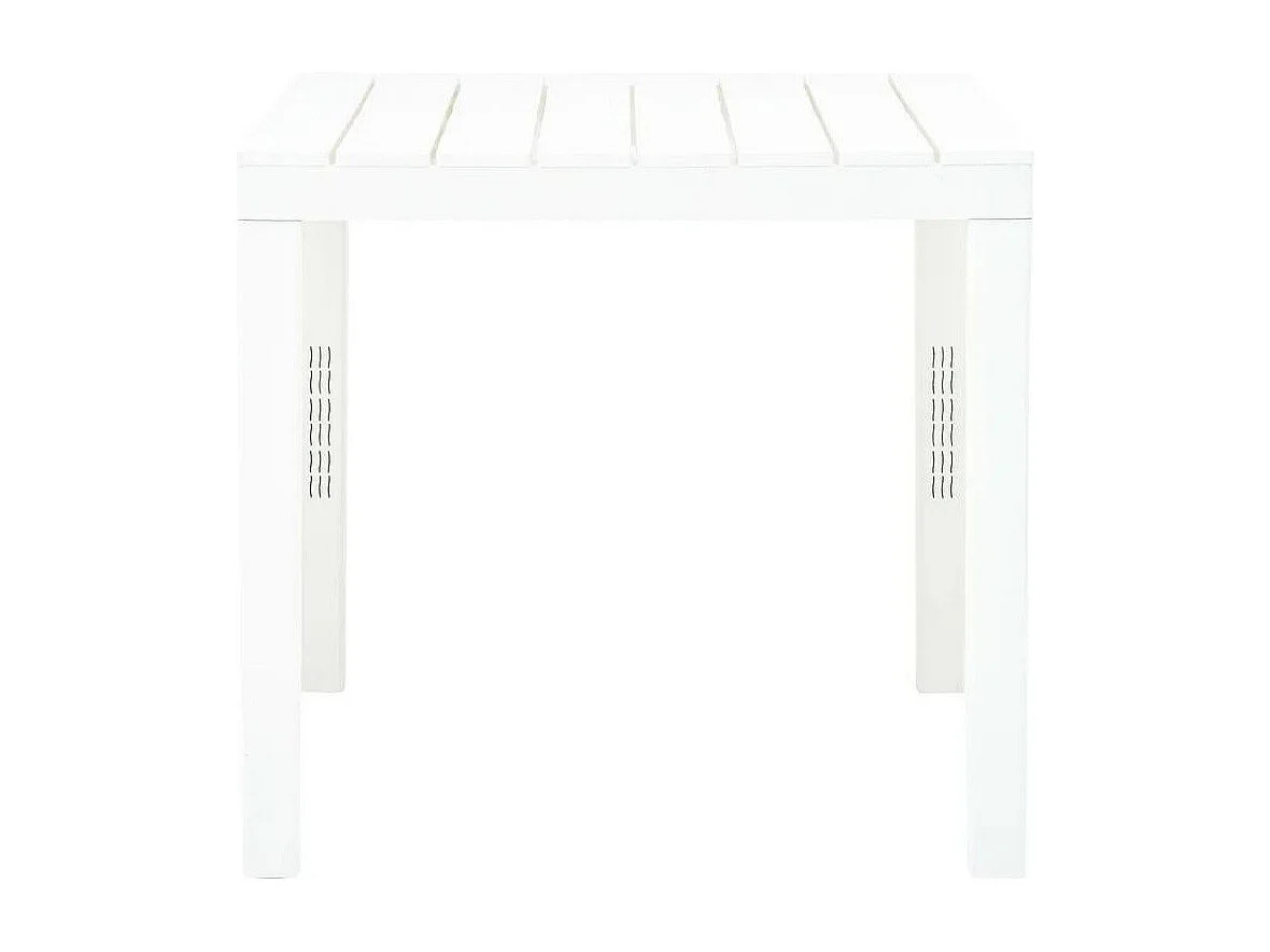 Table de jardin carrée plastique blanc Komed