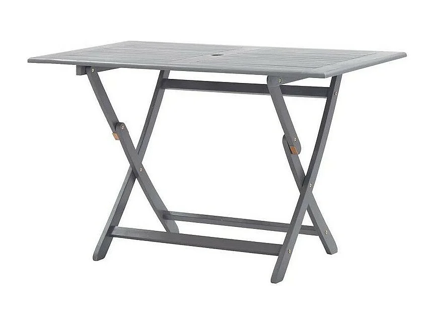 Table de jardin pliable acacia massif gris Ontim 120cm