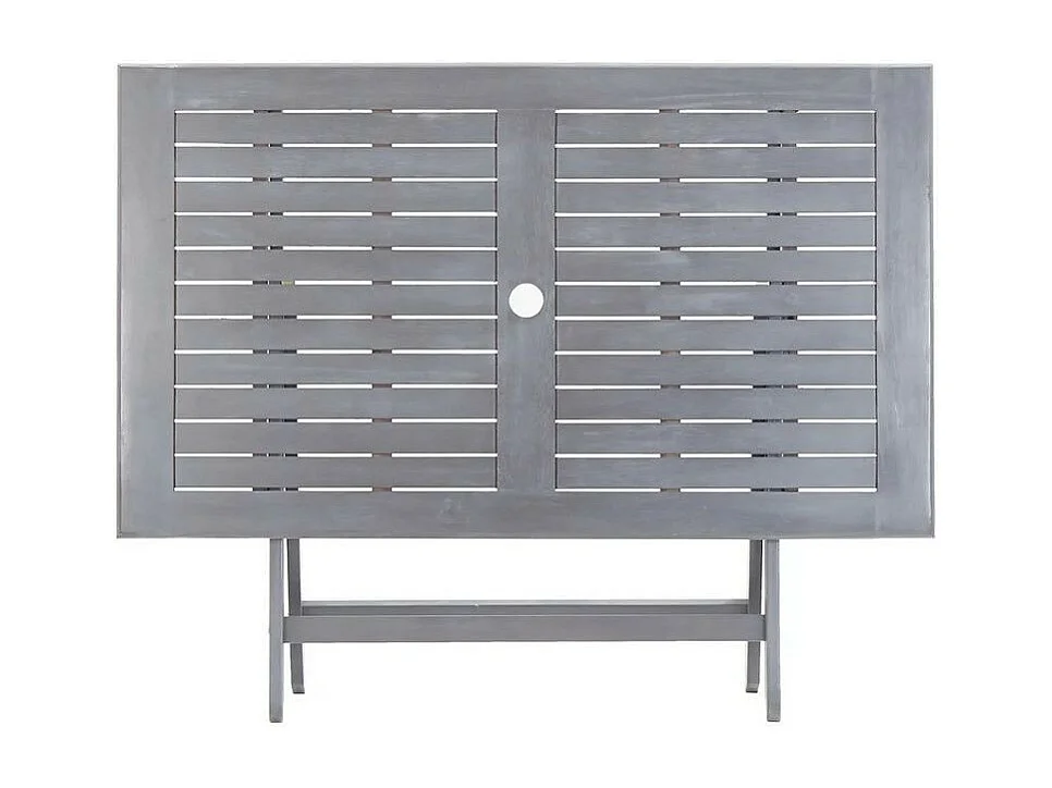 Table de jardin pliable acacia massif gris Ontim 120cm