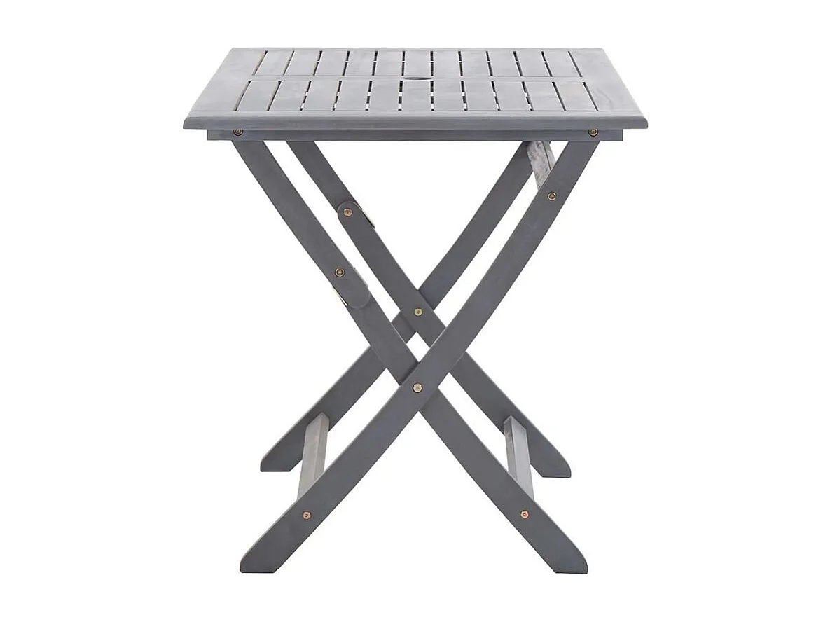 Table de jardin pliable acacia massif gris Ontim 120cm