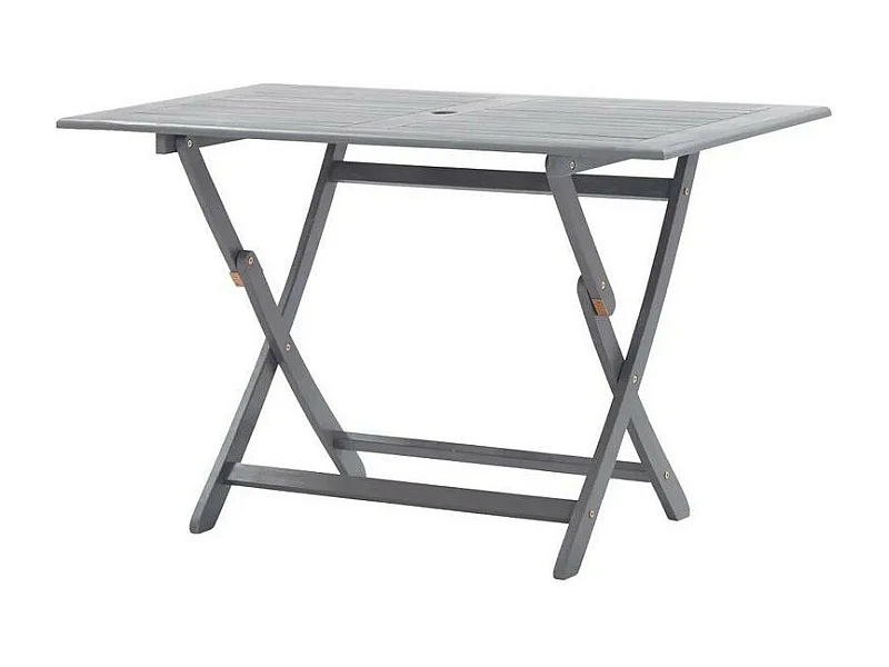 Table de jardin pliable acacia massif gris Ontim 120cm