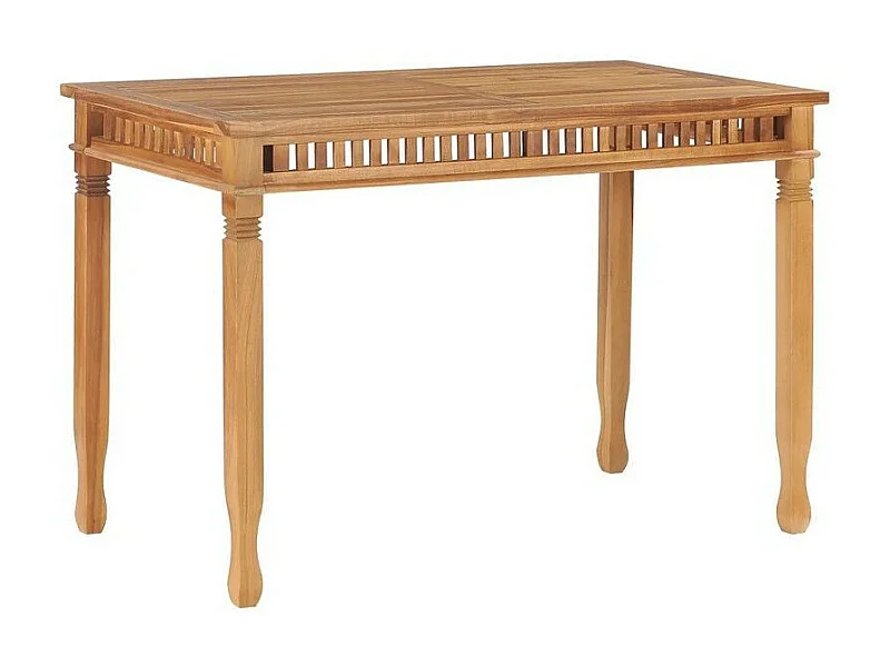 Table de jardin rectangulaire teck massif clair Efana