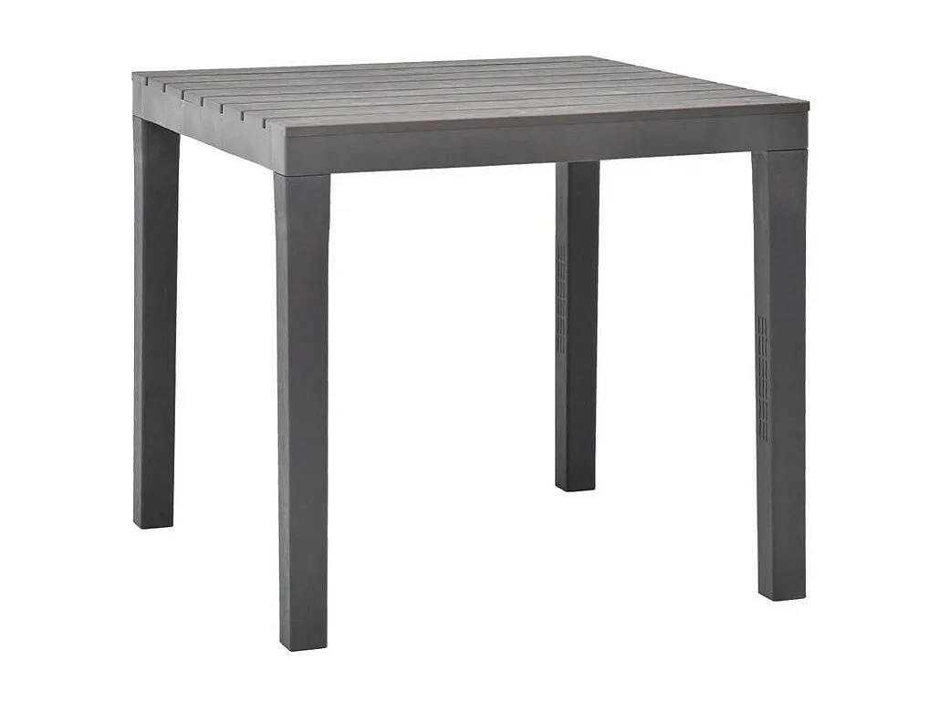 Table de jardin carrée plastique anthracite Komed 2