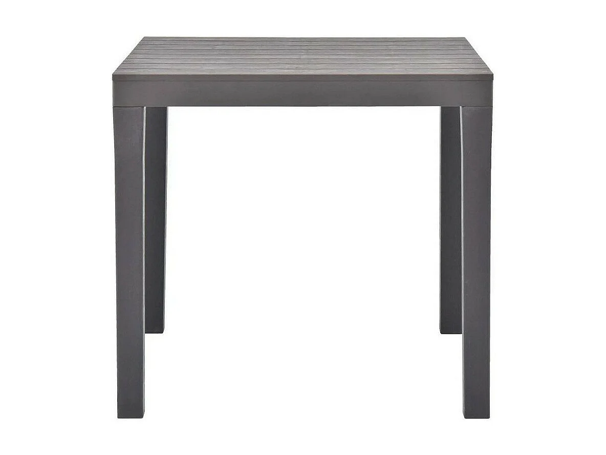 Table de jardin carrée plastique anthracite Komed 2