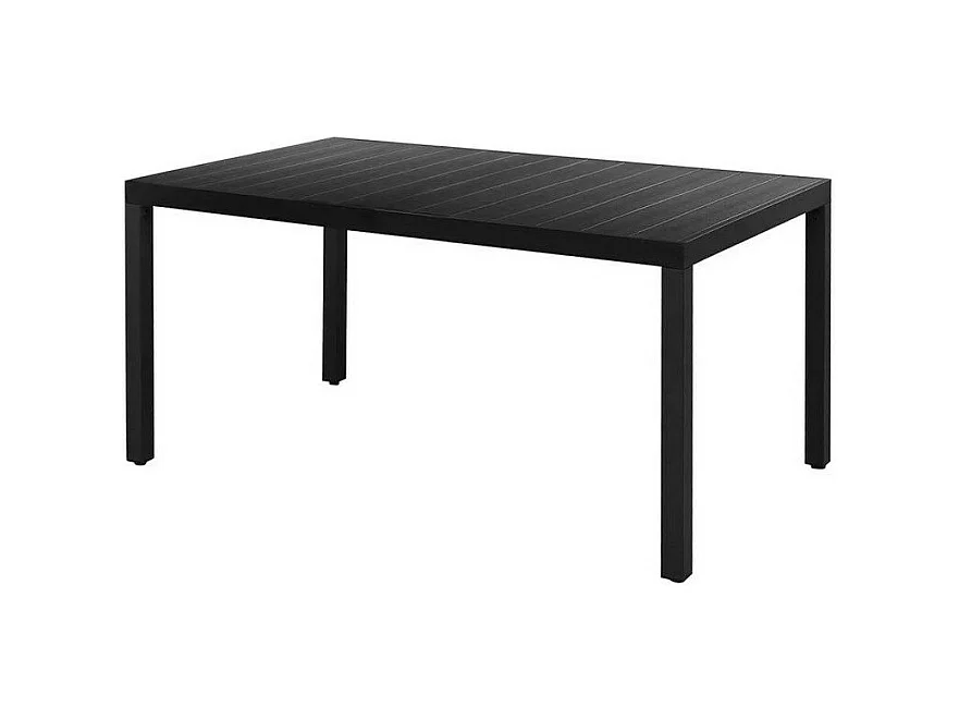 Table de jardin WPC et pieds métal noir Etrino 150cm