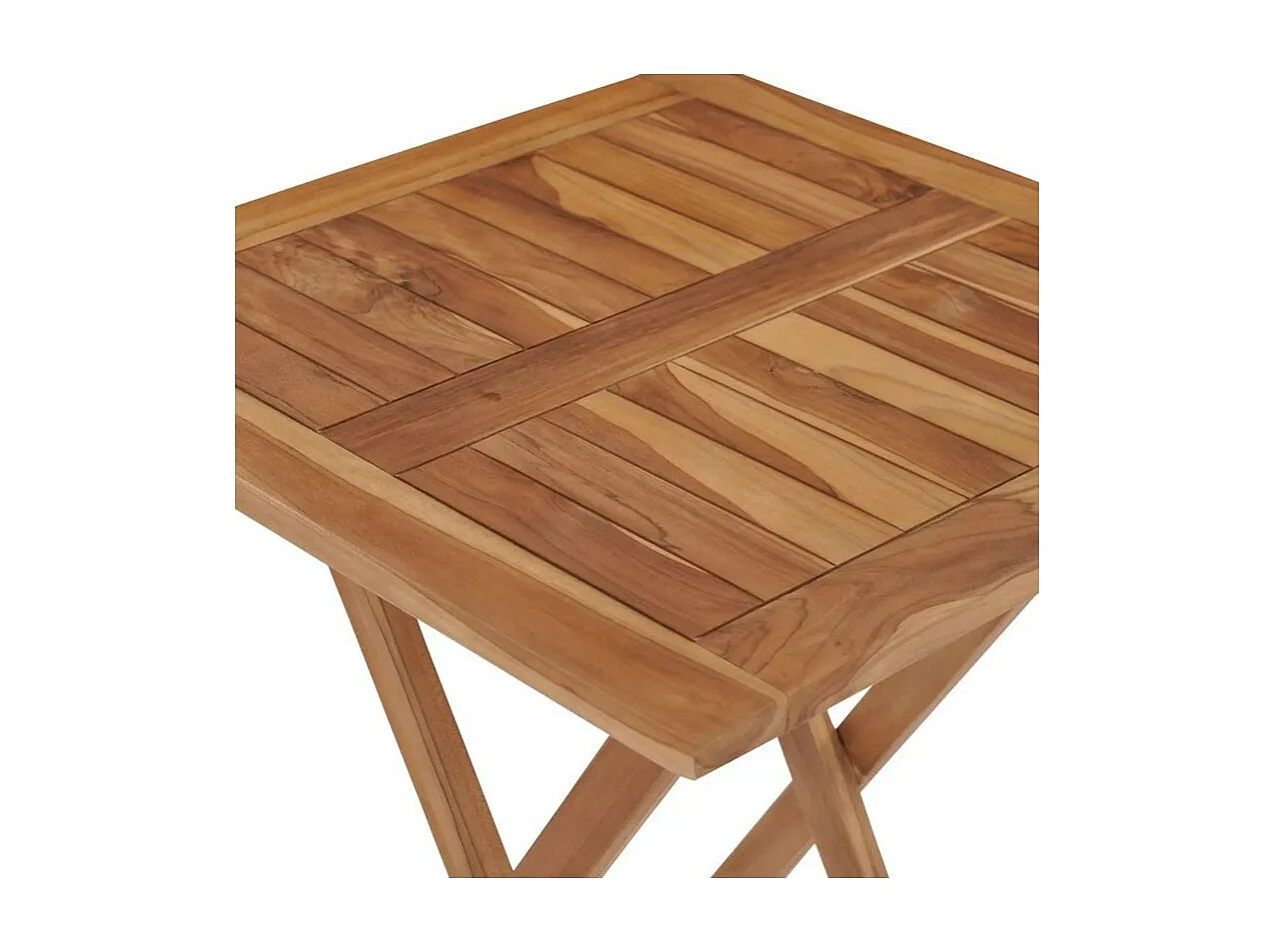 Table de jardin carrée pliable teck massif clair Ressa