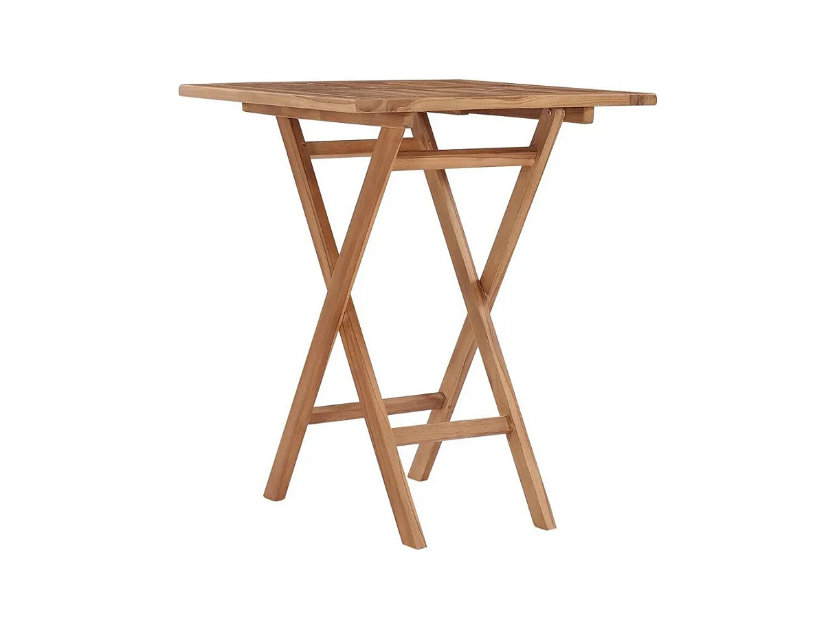 Table de jardin carrée pliable teck massif clair Ressa