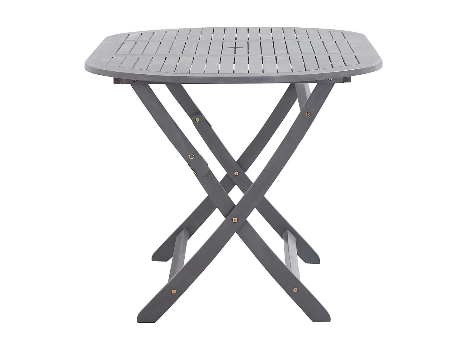 Table de jardin ovale pliable acacia massif gris Ontim 160cm
