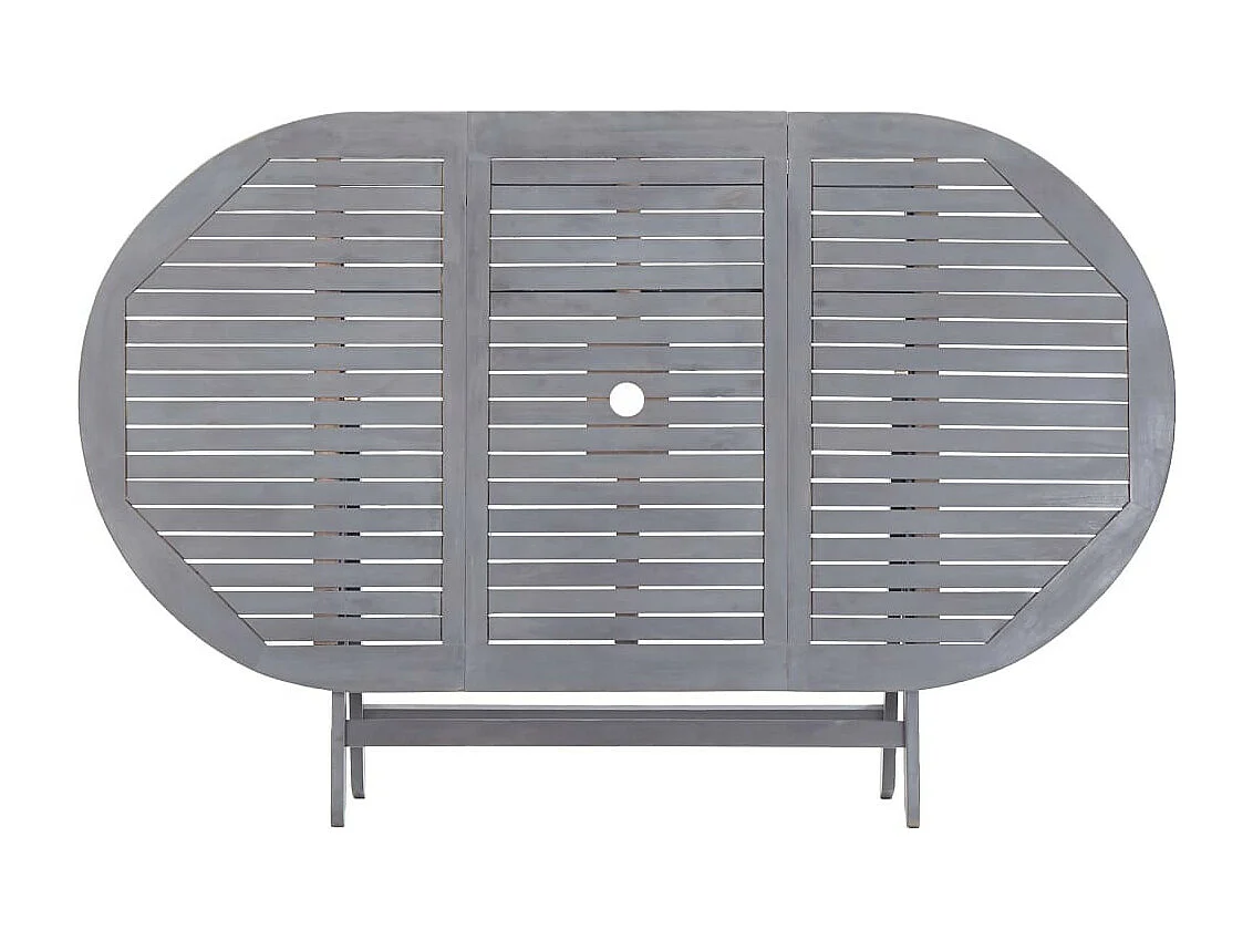 Table de jardin ovale pliable acacia massif gris Ontim 160cm