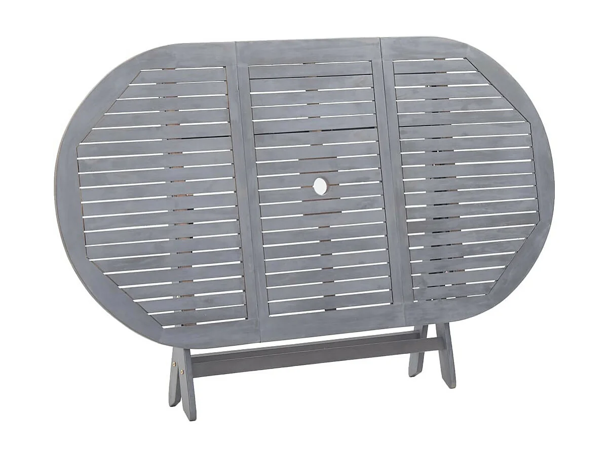 Table de jardin ovale pliable acacia massif gris Ontim 160cm