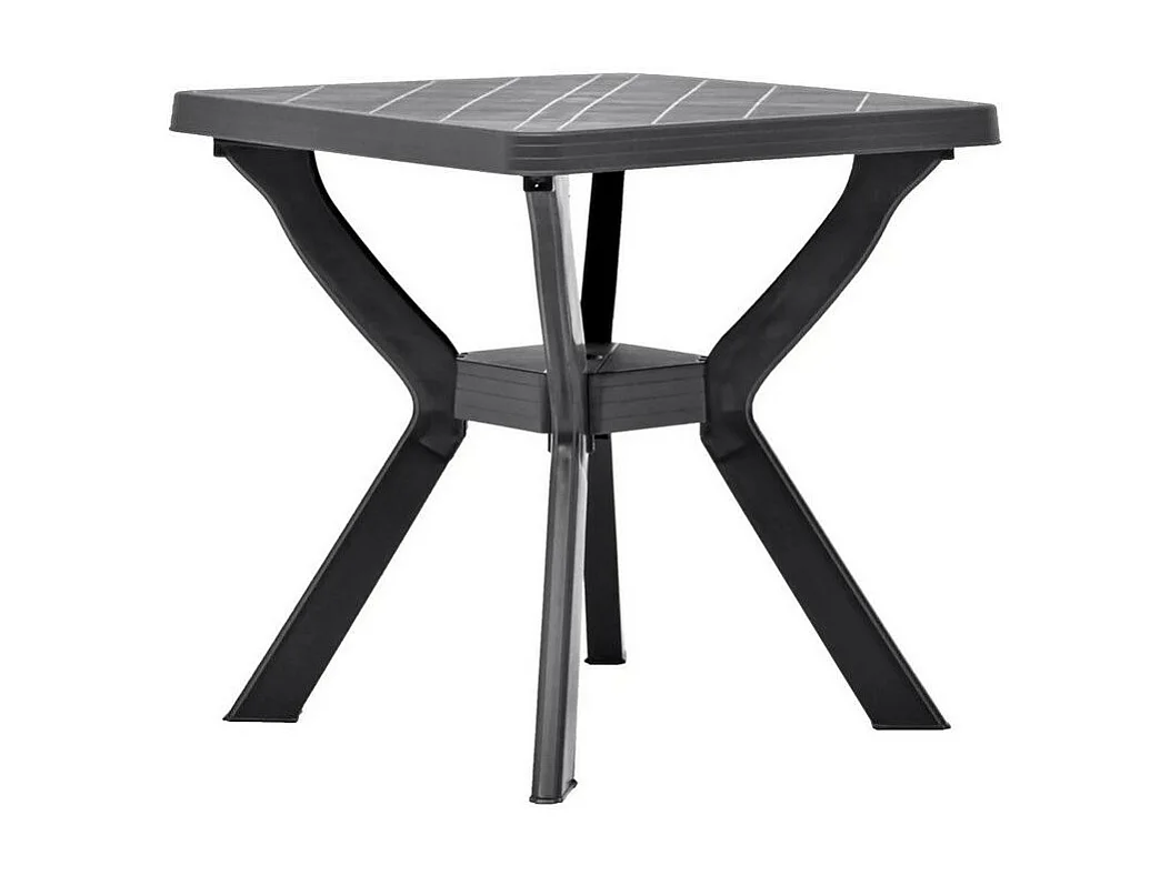 Table de bar carrée plastique anthracite Bouka