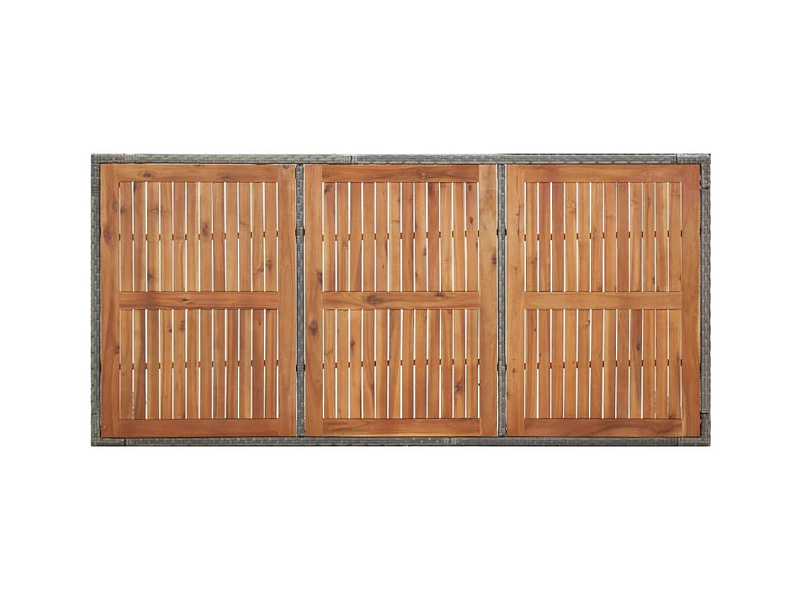 Table de jardin Gris 200x150x74 Résine tressée et acacia
