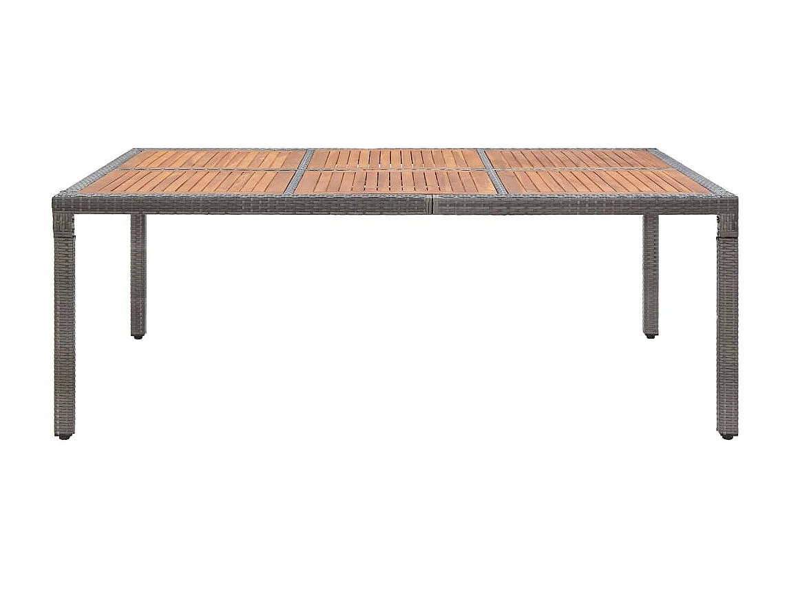Table de jardin Gris 200x150x74 Résine tressée et acacia
