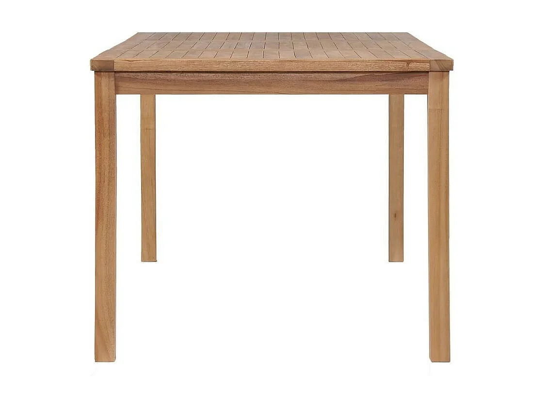 Table de jardin teck massif clair Leez 150cm