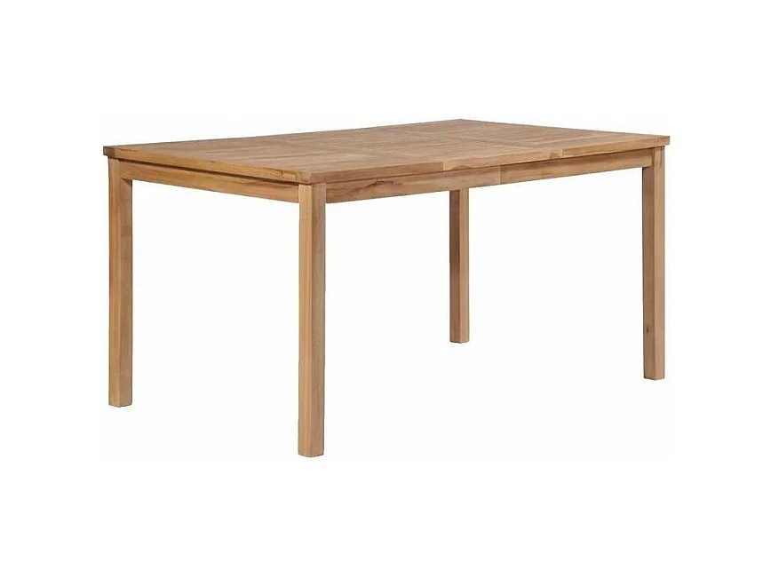 Table de jardin teck massif clair Leez 150cm