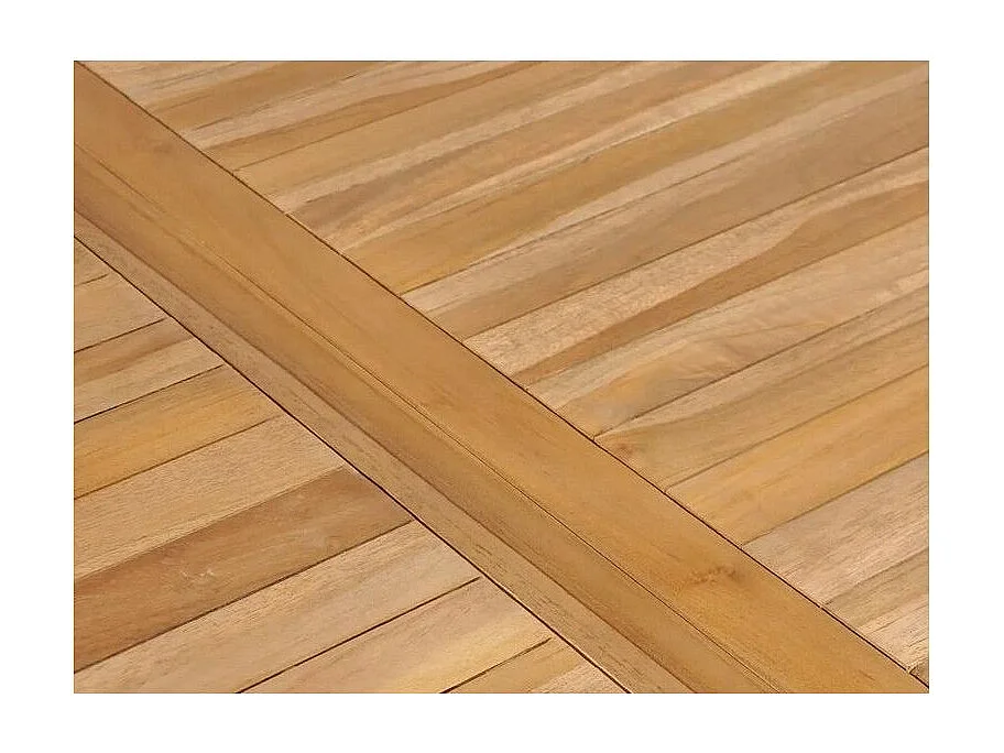 Table de jardin teck massif clair Leez 150cm