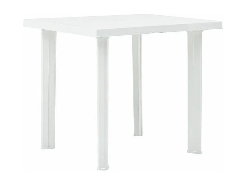 Table de jardin rectangulaire plastique blanc Assoa 80cm