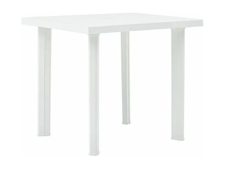Table de jardin rectangulaire plastique blanc Assoa 80cm