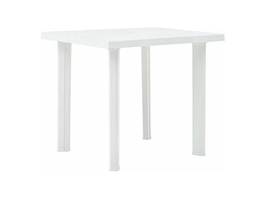 Table de jardin rectangulaire plastique blanc Assoa 80cm