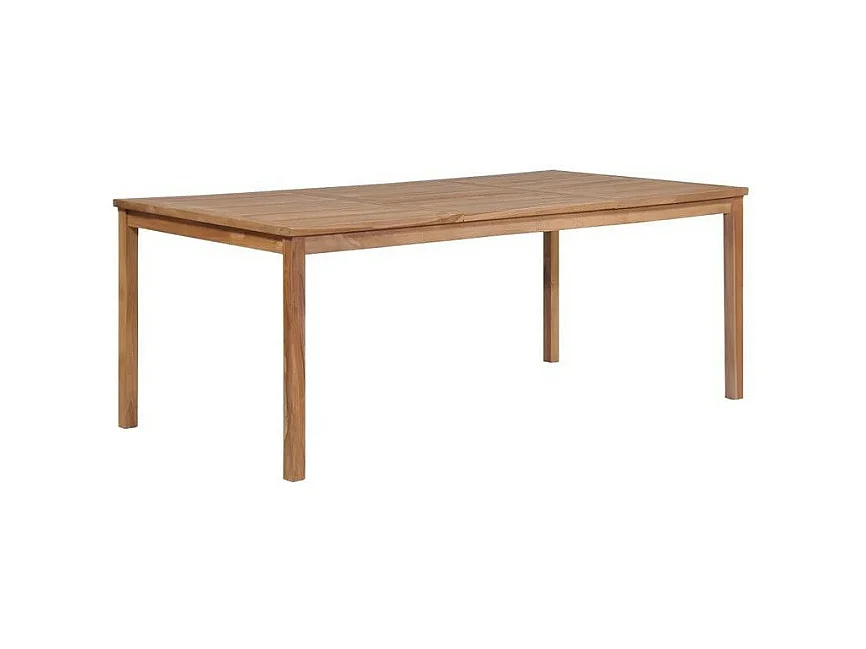 Table de jardin teck massif clair Leez 200cm