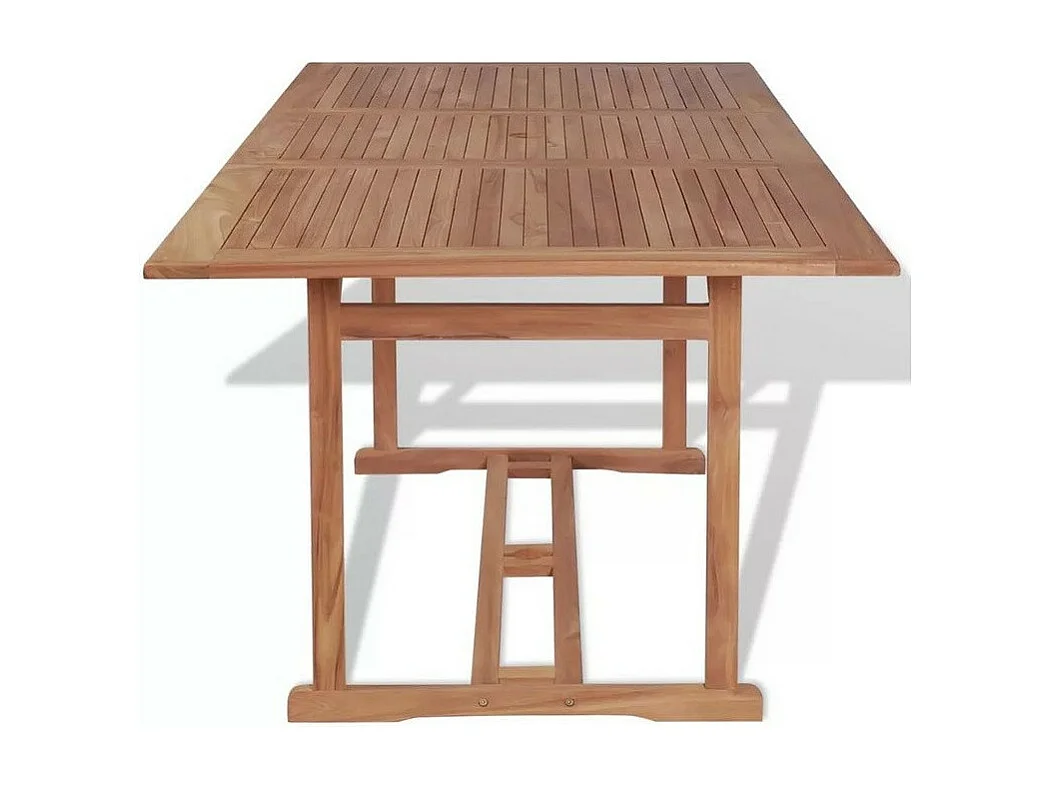 Table de jardin teck massif clair Leez 180cm
