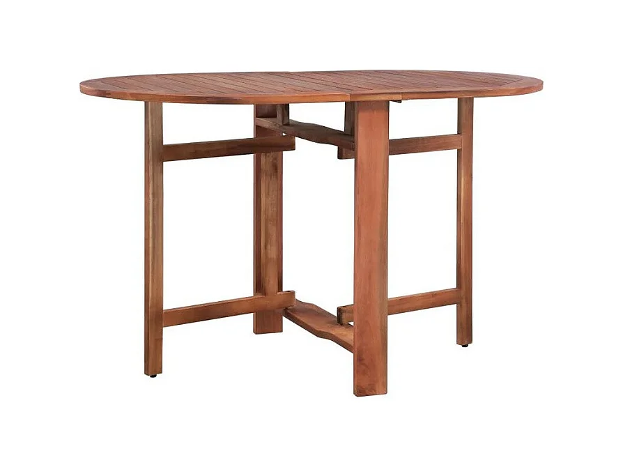 Table de jardin ovale pliable acacia massif foncé Woun