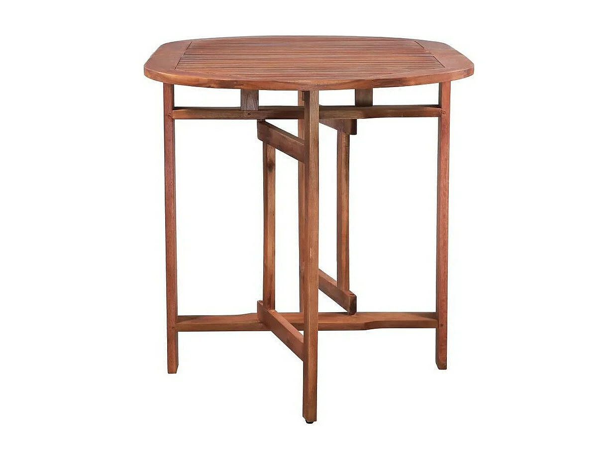 Table de jardin ovale pliable acacia massif foncé Woun