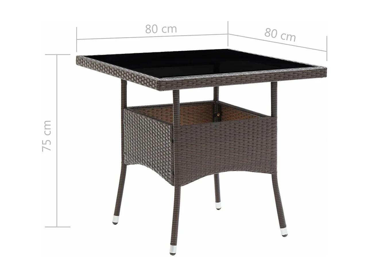 Table de salle à manger de jardin Marron Résine tressée