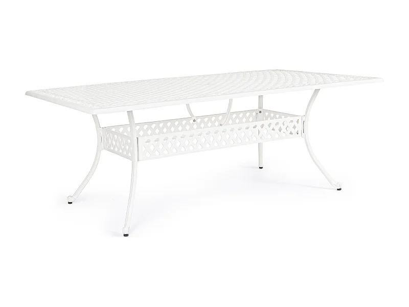 Table de jardin aluminium moulée blanc Kofiam 213cm