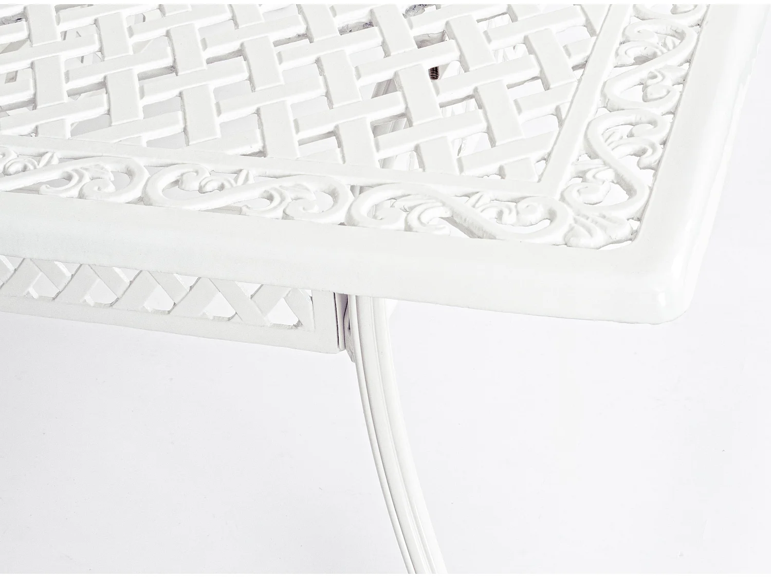 Table de jardin aluminium moulée blanc Kofiam 213cm