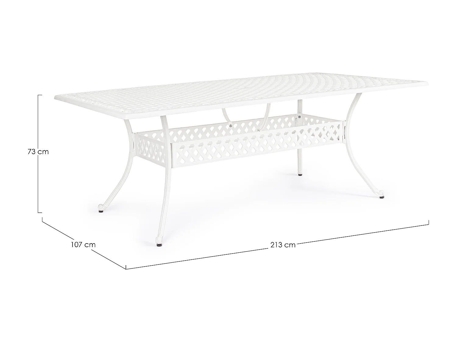 Table de jardin aluminium moulée blanc Kofiam 213cm