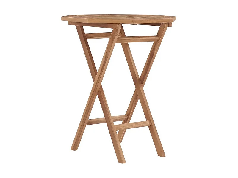 Table de jardin octogonale pliable teck massif clair Ressa