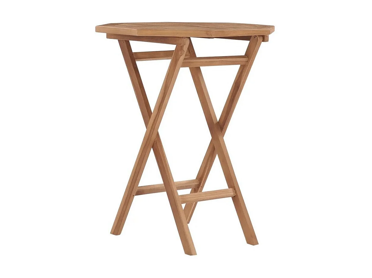 Table de jardin octogonale pliable teck massif clair Ressa