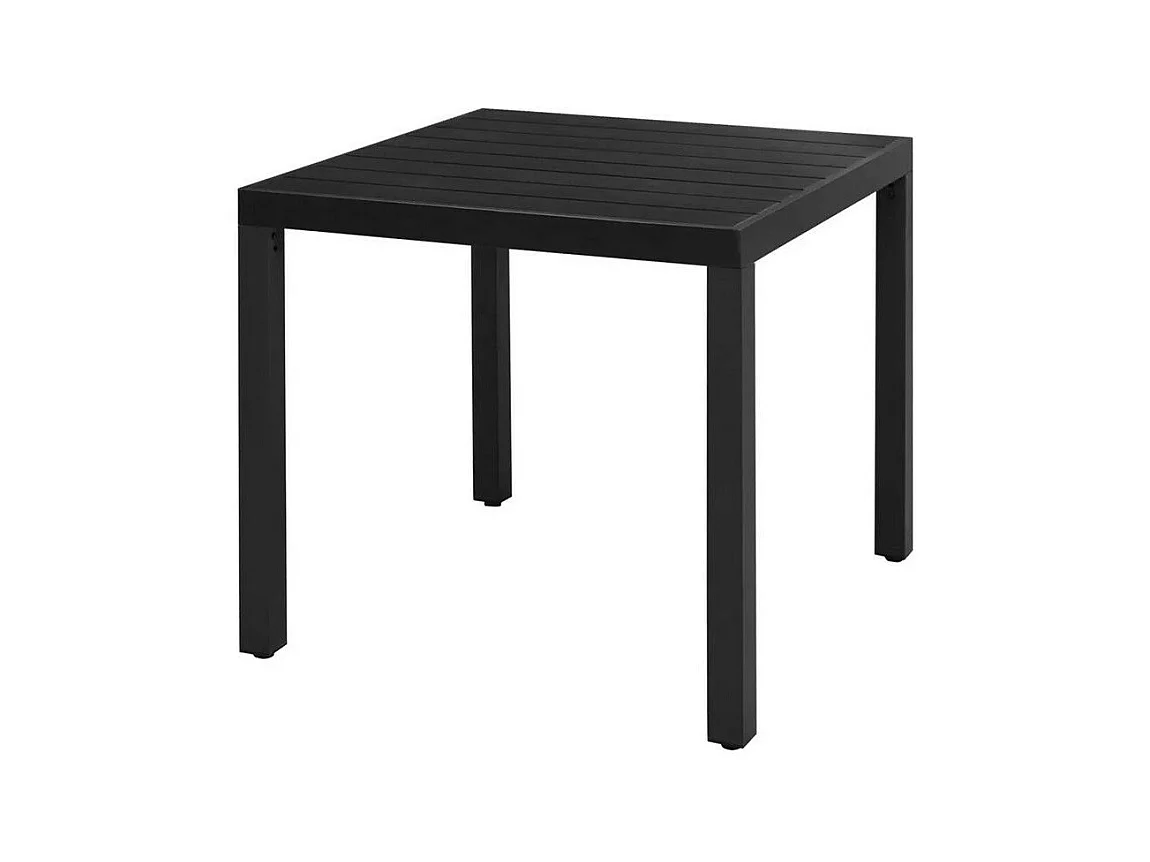 Table de jardin WPC et pieds métal noir Etrino 80cm