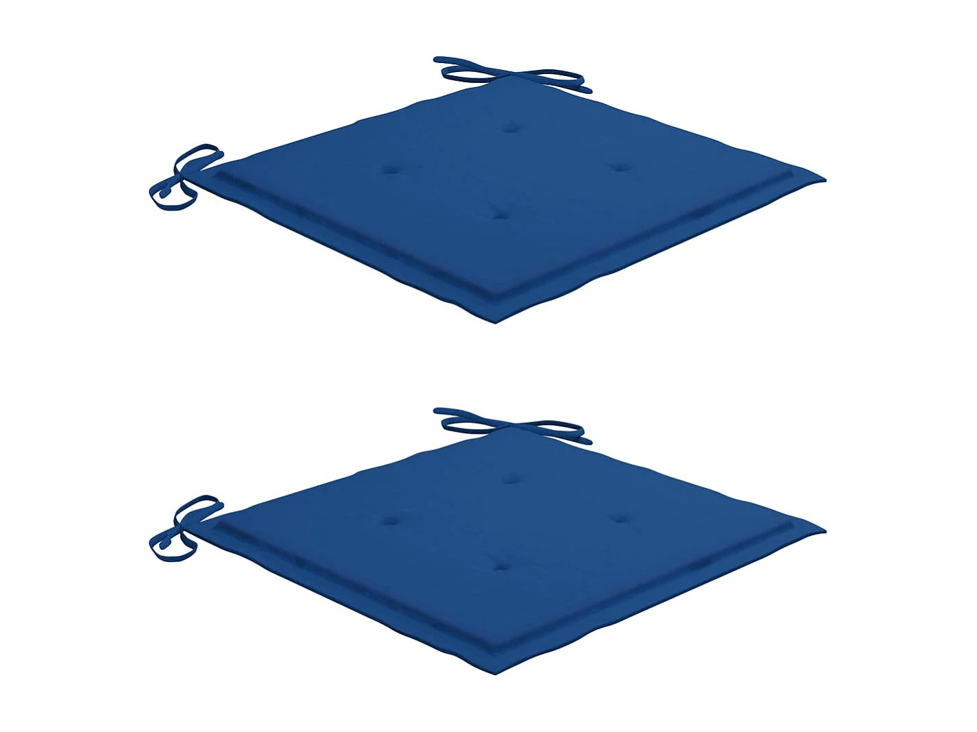 Chaises de jardin avec coussins bleu royal 2 pcs Bois de teck